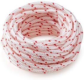 Recoil Starter Rope 6.0mm 10 Meters Gas Engine Pull Starter Replacement Recoil Pull Cord for Lawnmower Chainsaw Generator Red Dot