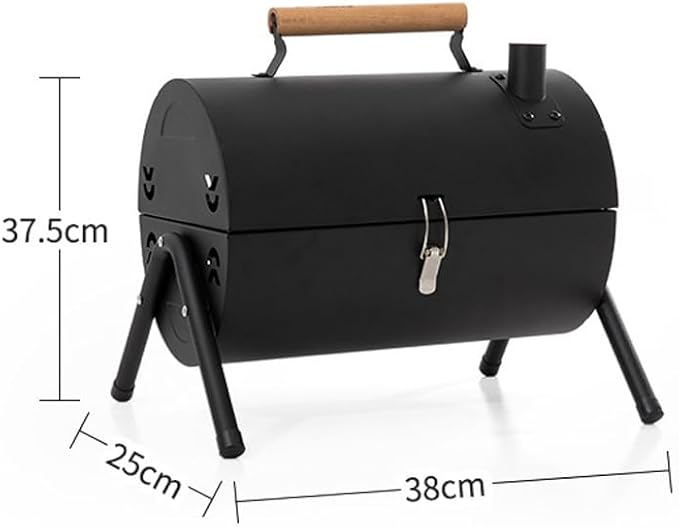 Barrel Charcoal Grill Large Charcoal Grills with Side Shelf Outdoor BBQ Grill Perfect for Backyard Camping Patio Parties and Picnics