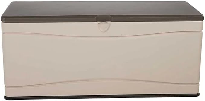 Heavy-Duty Outdoor Storage Deck Box, 130 Gallon Capacity, Weather-Resistant (Desert Sand/Brown)