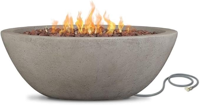 Real Flame Riverside Propane or Natural Gas Fire Pit - 15" Round Stainless Steel Burners, Natural Gas Conversion Kit Included - 50,000 BTUs of Heat, Battery Operated - Push Button Ignition