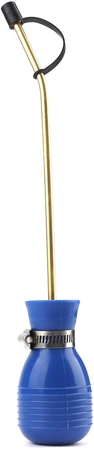 Bug Treatment Powder Duster/Large Diatomaceous Earth Bulb Duster/Powder Applicator/Garden Applicator/Bulb with Long Copper Tube for Indoor and Outdoor Insect Treatment Blue