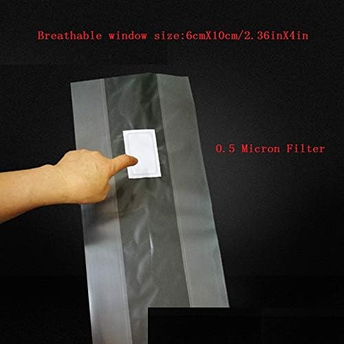 SUCOHANS Mushroom Grow Bags XLS Extra Large Size 10'' x 5.5'' x 24'' /Sealable Spawn/Myco Bags with 0.5 Micron Filter Designed for Mushroom Cultivation Growing (10)