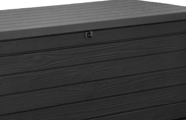 230-Gallon XXL Weather Resistant Resin Deck Storage Container Box, Outdoor Patio Garden Furniture (Graphite)