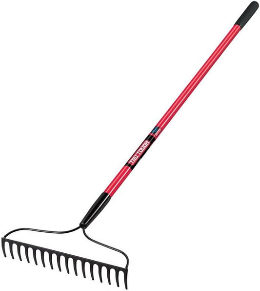 Truper 32404 Tru Tough Welded Bow Rake, 16-Teeth, Fiberglass Handle