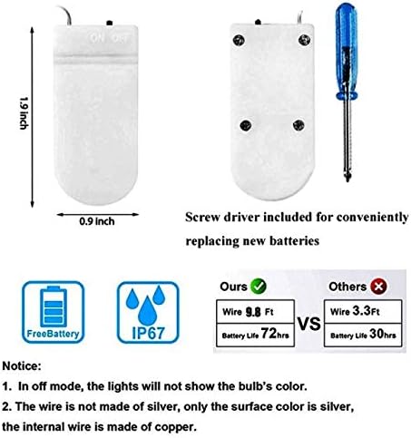 VOOKRY 8 Pack 30 LED Fairy Lights Battery Operated String Lights - 10 ft Red Mini Copper Wire Firefly Starry Moon Lights Waterproof for DIY Crafts Wedding Party Table Centerpieces Bedroom Halloween