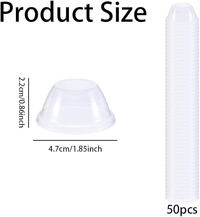 50 Pcs Grow Domes, 4.7 cm (1.85 inch) Outer Diameter, Replacement Humidity Domes for Plant Starters, Hydroponic Cups, Seed Starting Kits, Greenhouse, Growing Baskets, and Hydroponic Systems - Transpar