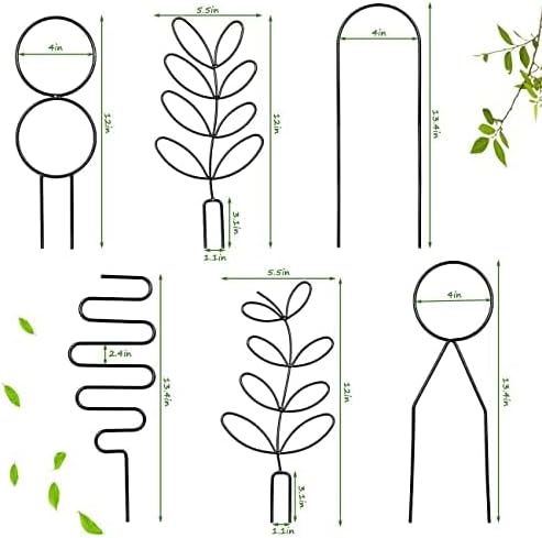 8 Packs Trellis for Potted Plant,Metal Wire Stake for Climbing Plants Indoor Houseplant Lover,Trellis for Garden Potted Plant,Hoya,Pothos,Flower,Monstera (Black)