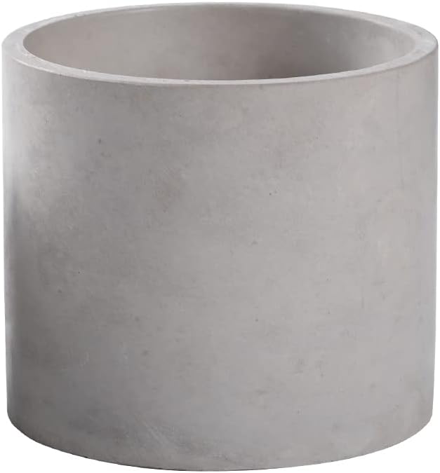 Ekirlin 3.5 inch Plant Pot Indoor, Grey Cement Flower Planters for Home Decor, Modern Succulents Containers with Drain Hole, Removable Rubber Stopper, Non-Slip Soft Pad, for Most Plants and Flowers