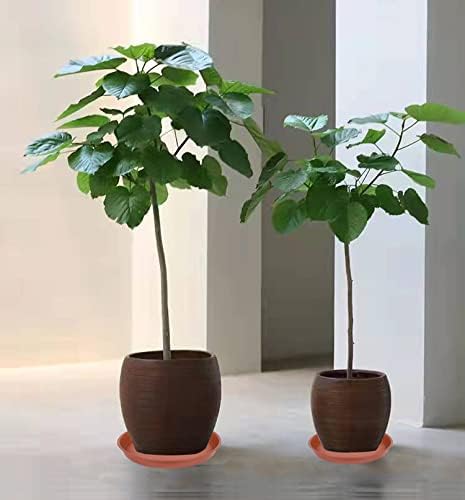 4 Pack of 16 inch Plant Saucer, Heavy Duty Plastic Saucer 16" Round, Plant Trays for Pots, Flower Plant Saucers for Indoors, Plant Trays for Planter 14"/15"/16" (16 inch, Terracotta)