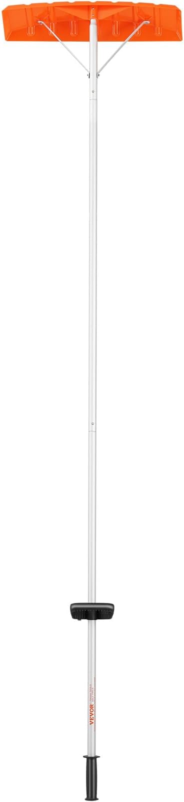 VEVOR Snow Roof Rake, 21ft Reach Aluminium Handle, 25" Plastic Blade Snow Removal Tool, Superior Roof Shovel with Anti-Slip Handle Grip, Easy to Setup & Use for House Roof, Wet Leaves, Car Snow