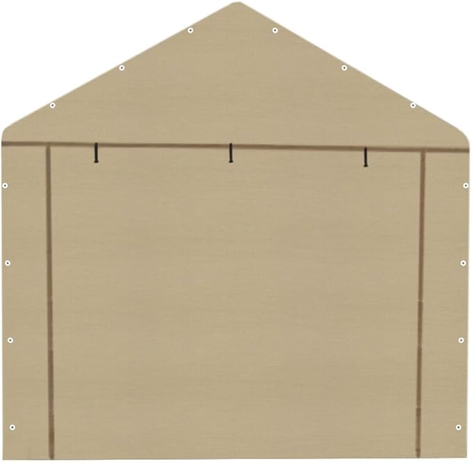 10x20 Carport Replacement Sidewall, Front Panel Canopy Entrance Panel with Zippers and Elastic Ball Bungees, 180G PE Waterproof & UV Protected Replacement Sidewall Cover, Beige