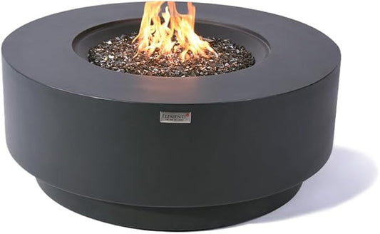 Nimes Concrete Fire Pit 40.9" x 40.9" Patio Firepit Includes Fire Glass Modern Fire Pits & Outdoor Fireplaces for Garden, Deck, Indoor & Outdoor Heating