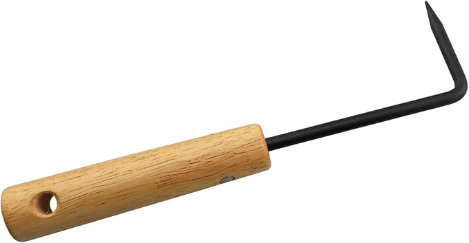 205mm Stainless Steel Single Claw Root Hook Loosening Tool Handle Weeder for Potting Landscape Maintenance and Outdoor Garden Digging Cultivator