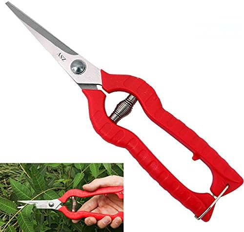 7.8'' Garden Hand Pruners, Pruning Shears with Stainless Steel Straight Precision Blade, Garden Scissors for Small Stems Flowers Fruits, Micro-Tip Pruning Snips Clippers for Cutting Trimming Shaping