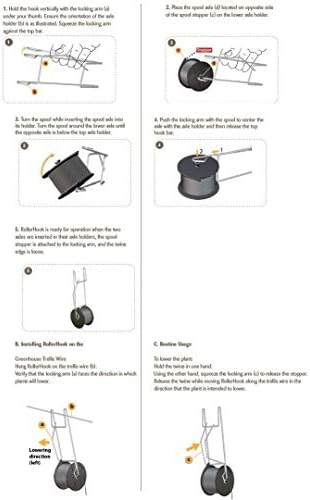 growbiggerplants RollerHook Tomato and Vine Crop Trellis, Metal (50 Pack) - EBook Included