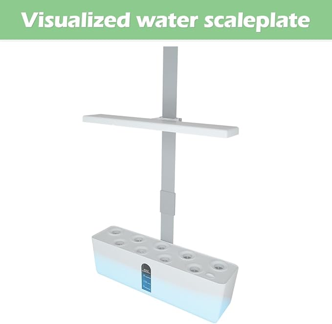 YUEWO 9 Pods Hydroponics Growing System Hydro Indoor Herb Garden Up to 27.5'' Plant Germination Kit with Pump System Grow Light for Kitchen Home Countertop Gardening