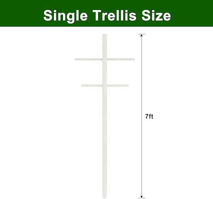 Agfabric 7ft T-Type Garden Trellis 4pack for Climbing Plants Outdoor, Fiberglass Tower Trellis-Plant Support Trellis for Tomatoes, Cucumber, Berries