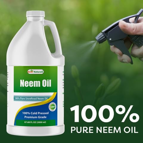 Best Naturals 100% Pure Neem Oil, 100% Cold Pressed and Unrefined - 68 OZ (2000 ML)