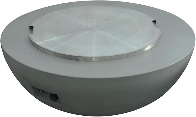 Elementi Round Outdoor Fire Pit Table, Propane Fire Pits for Outside Patio Includes Canvas Cover & Lava Rocks, Firepit Outdoor Fireplace for Backyard Gas Fire Pits & Outdoor Fireplaces