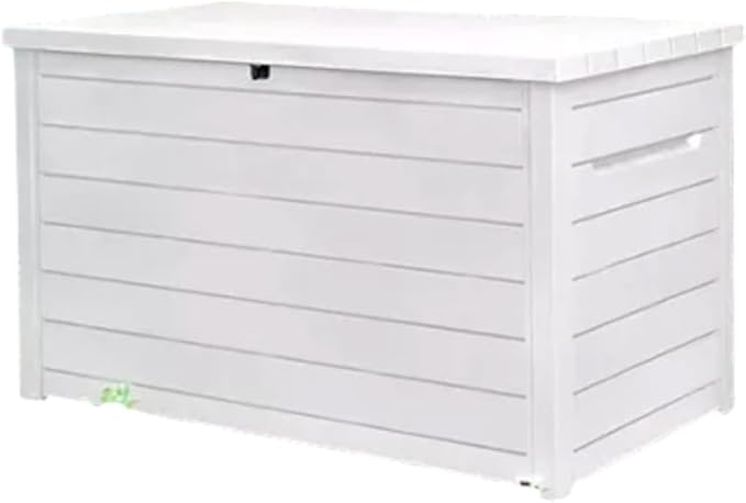 Outdoor Storage Box with Lockable Lid - Weather-Resistant and Stylish (White, 230-Gallon)