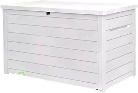 Outdoor Storage Box with Lockable Lid - Weather-Resistant and Stylish (White, 230-Gallon)