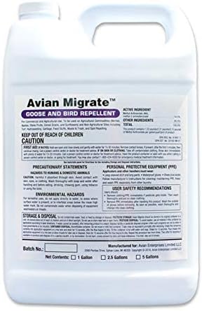 Goose Deterrent, Bird Repellent Concentrate, Geese Repellent, Non-Toxic, Removes Geese from Yards, Parks, Beaches, Ponds and Ground, Made in The USA (1 Gallon)