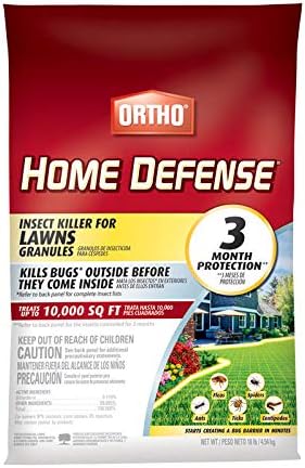Ortho Home Defense Insect Killer for Lawns Granules - Treats up to 10,000 sq. ft., Lawn Insect Killer Kills Ants, Ticks, Fleas, Spiders, Centipedes & Other Listed Bugs, Fast Acting, 10 lbs.