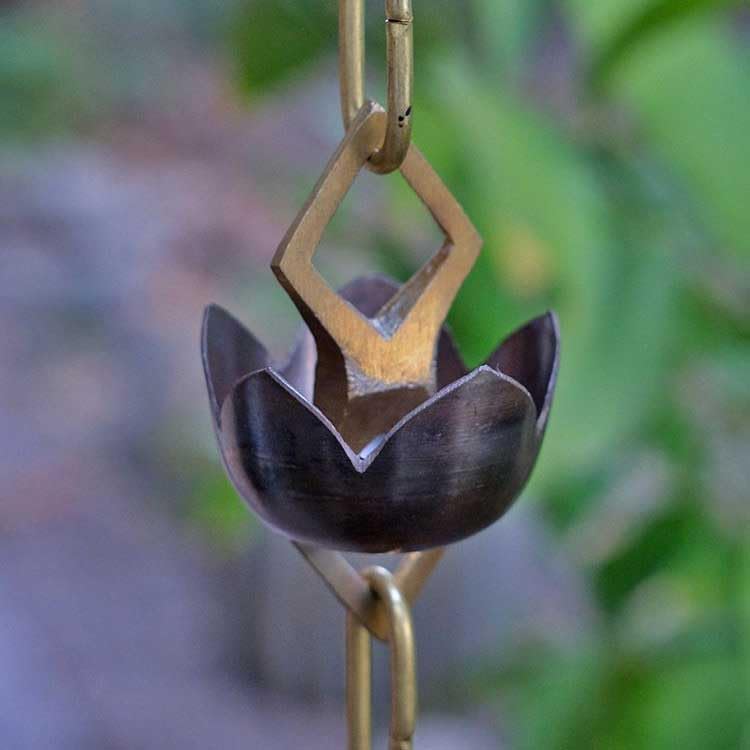 Nutshell Stores Lotus Rain Chain - 14 Feet