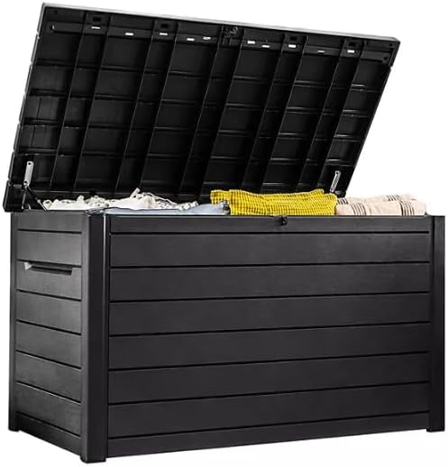 Generic 230-Gallon XXL Deck Storage Box Outdoor Patio Container (Graphite)