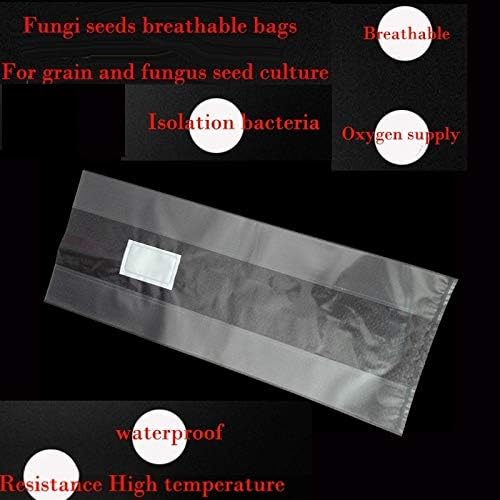 SUCOHANS Mushroom Grow Bags XLS Extra Large Size 10'' x 5.5'' x 24'' /Sealable Spawn/Myco Bags with 0.5 Micron Filter Designed for Mushroom Cultivation Growing (20)