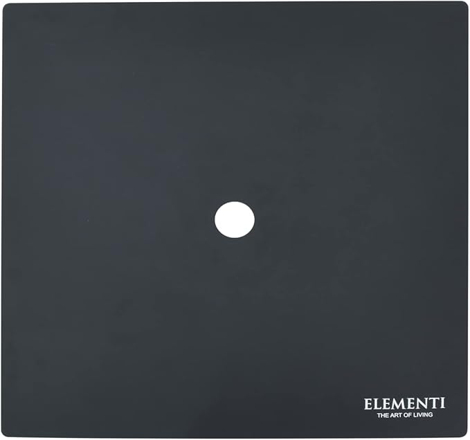 Elementi+ | Roraima Gas Fire Pit Cast Concrete 40" Square Fire Table, Outdoor Fire Pit Electronic Ignition | Canvas Cover, Fire Glass and Burner Lid Included | Dark Gray | Natural Gas