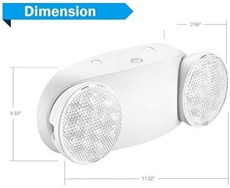 2 Pack White LED Emergency Lights with Battery Backup, Two Head Adjustable Emergency Lighting Fixtures-Fireproof Materials-Emergency Lighting Fixture/Emergency Light Home.