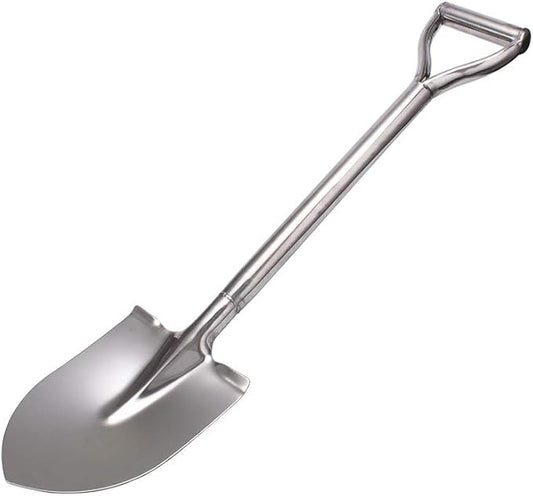 31.5 Inch Short Garden Shovel for Digging in The Yard, Round Point D Handle Shovel, All Stainless Steel Made
