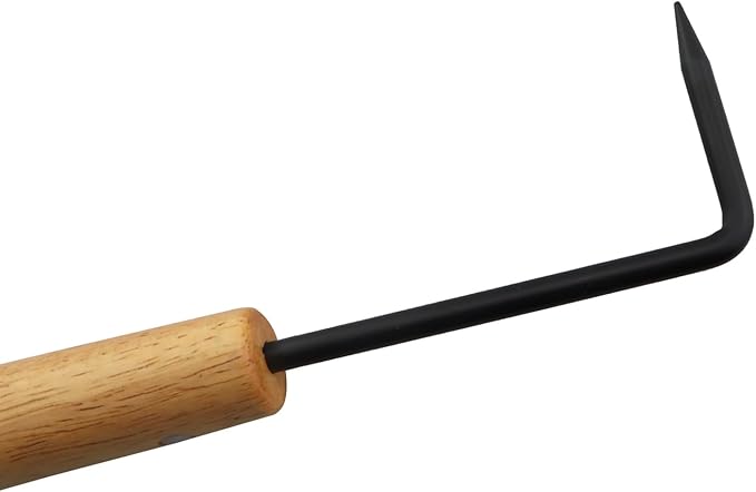 205mm Stainless Steel Single Claw Root Hook Loosening Tool Handle Weeder for Potting Landscape Maintenance and Outdoor Garden Digging Cultivator