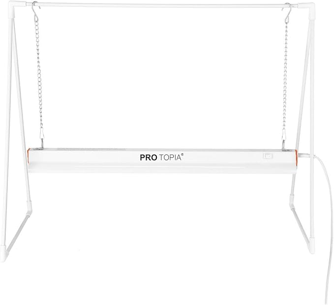 Grow Light Stand, 10W Grow Light kit for Indoor Plants, 2ft Plant Grow Rack, Full Spectrum, Enhanced red Light Good for Flowering, Height Adjustable, Iron Bracket, on and Off Switch