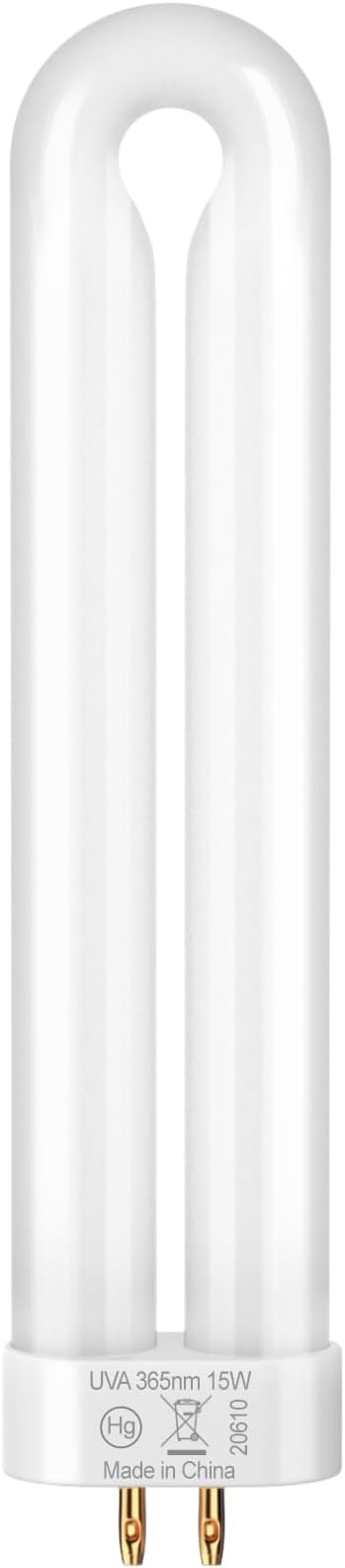 GOOTOP Replacement Bulb for Zap T6 Pro, K15, T9,X3 Bug Zapper, 15W, 4-Pin Base, U-Tube Bulb Twin Tube Bulb