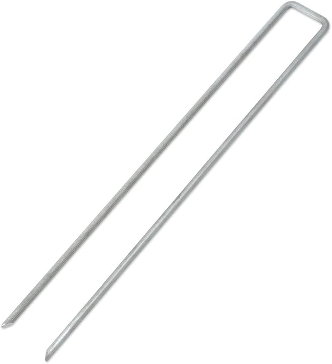 Tent Stakes 12Inch 50pcs Galvanized Landscape Staples,Tent Pegs Heavy-Duty Sod Pins Anti-Rust Fence Stakes Securing Pegs Trampoline Stakes