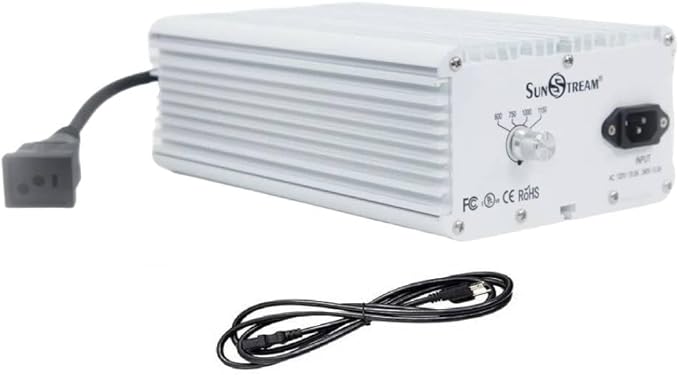 SunStream 1000 Watt HPS Light Dimmable Electronic Grow Light Ballast for Indoor Plant (White)