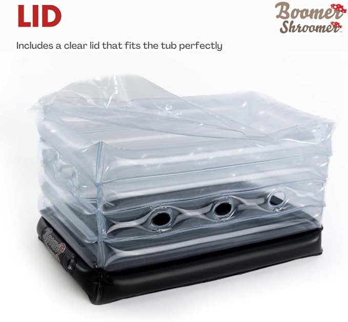 Inflatable Monotub Kit, Mushroom Growing Kit Includes a Drain Port, Plugs & Filters, Removeable Liner [Patent No: US 11,871,706 B2]