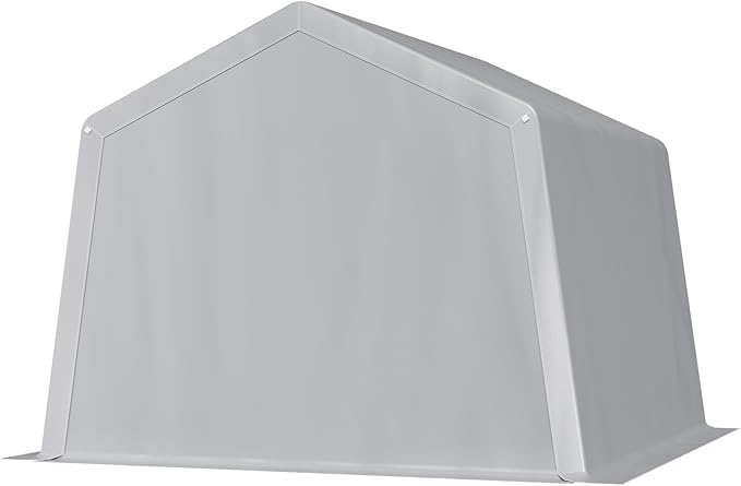 VEVOR Outdoor Storage Shed, 10 x 10 ft Portable Storage Tent with Roll-up Door & Vents, Waterproof Canopy Shed Shelter, Heavy Duty Frame, Patio Garage Carport for Motorcycle, Lawn Mower, Bike, Grey