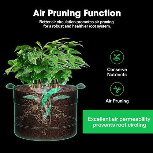 VIVOSUN 3-Pack 7 Gallon Visible Potato Grow Bags, 320G Thick Nonwoven Fabric Pots with Strap Handles, Shade Cloth & 10 Pcs Plant Labels for Flowers, Vegetables