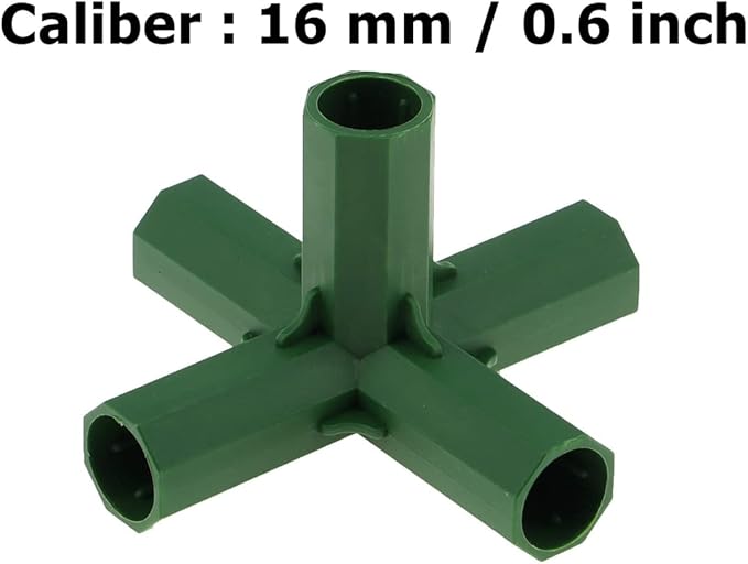4 PCS 16mm Plastic Gardening Greenhouse Frame Building Connectors Pipe Fitting Heavy Duty Joint Tool Framework Drip Tubing Flower Stands Plant Stakes Fencing