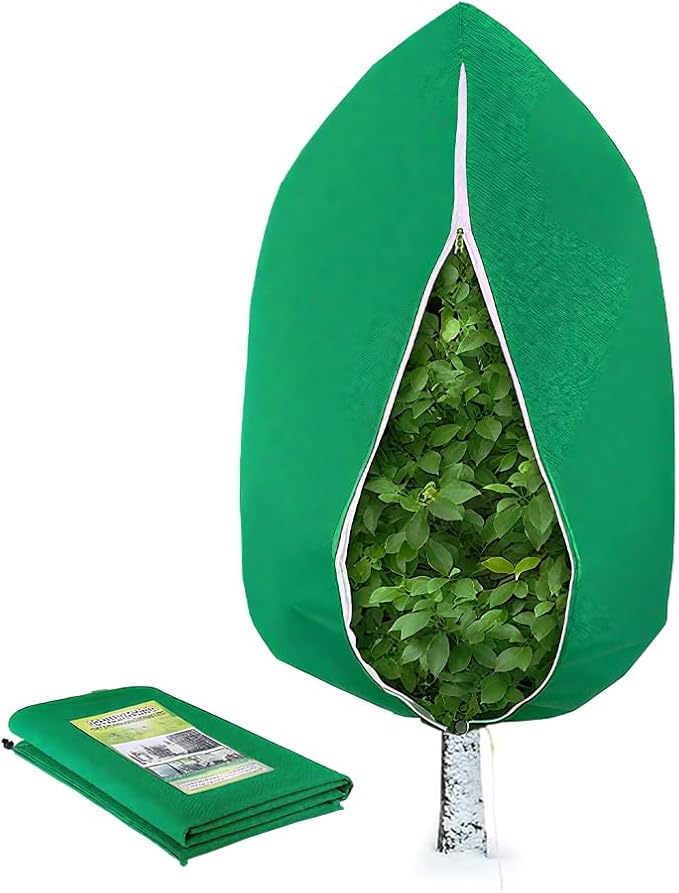 Large Winter Plant Covers Freeze Protection Kit - 86x95 Reusable Frost Blankets with Adjustable Drawstring for Outdoor Bushes Potted Plants Tree