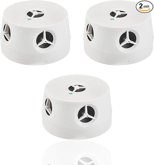 DigiMax 360° Rodent Repellent Mice Repellent Indoor ultrasonic Plug in with 5 Ultrasonic Speakers USB & Battery Powered Pest Control Basement Warehouse Storage Office Home (2-pc)