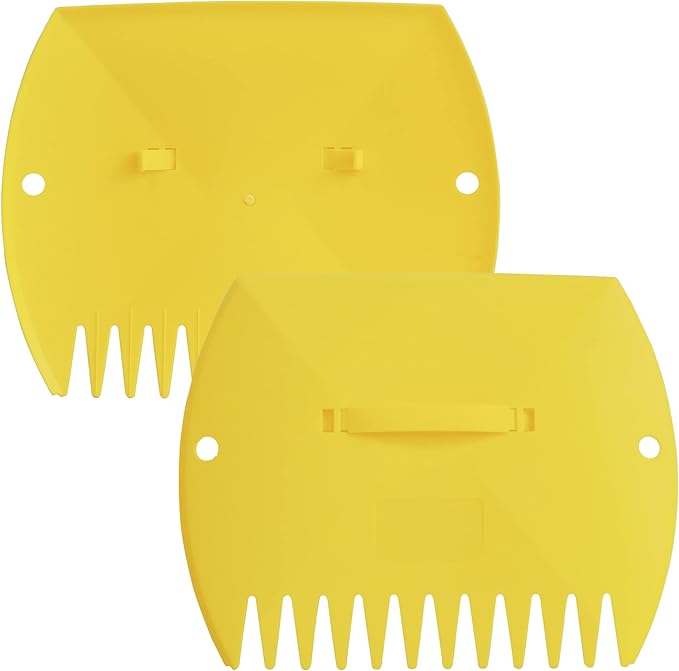 GardenHOME Leaf Scoops Hand Rakes, Large Leaf Grabbers for Yard Work and Garden Use, Clear and Collect Garden Rake, Leaf Scooper and Claws for Leaves, Lawn Debris, and Trash Cleanup, Yellow