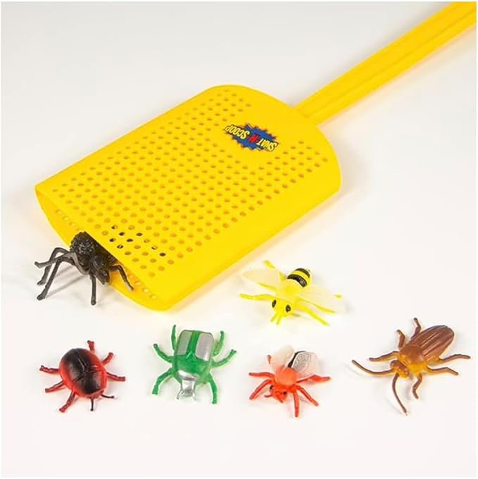 Heavy Duty Fly Swatter and Spider Catcher and Release. Insect Fly Catchers for Inside Home. House Fly Swatter or Humane Bug Catcher with Built in Insect Scoop. (3pk, Yellow)