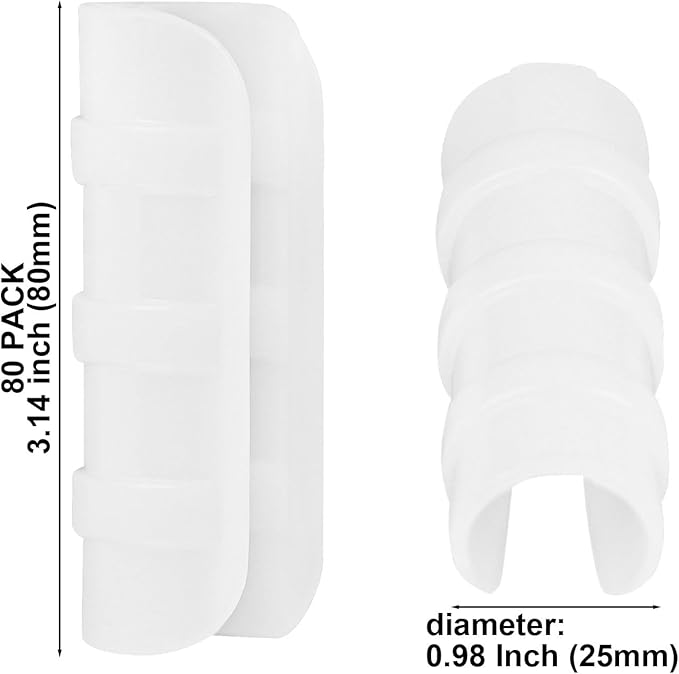 80PCS 1 inch Greenhouse Clips White Greenhouse Clamps Black Plastic Clamps Garden Buildings Tube Clips for PVC Pipe Greenhouse Films, Sunshade Nets, Shelters, Farming, Gardening