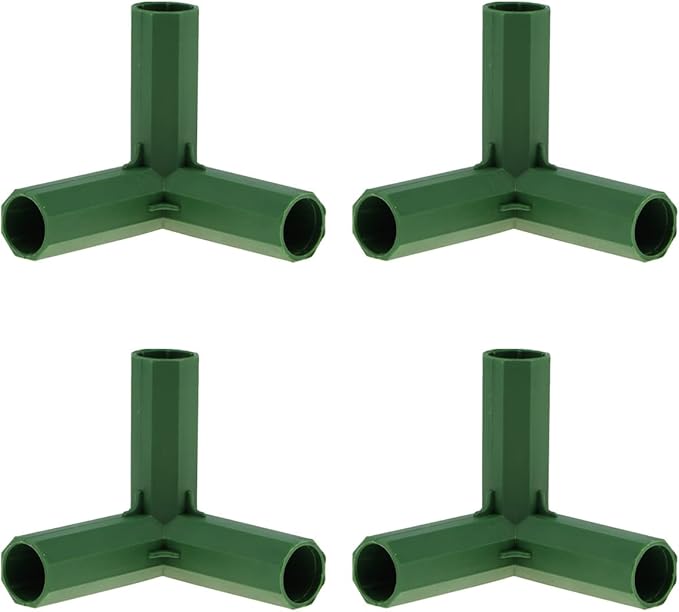 4 PCS 16mm Greenhouse Frame Building Connectors Pipe Fitting Plastic Gardening Joint Tool Heavy Duty Framework Drip Tubing Flower Stands Plant Stakes Fencing