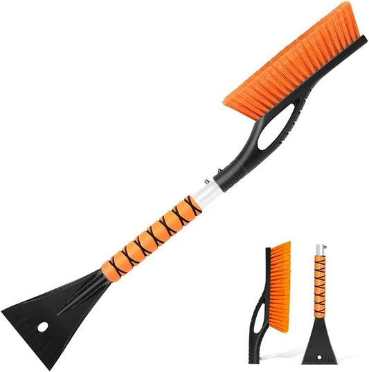 Car Accessories for Men 2 in 1 Snow Brush and Ice Scrapers for Car Windshield, 27" Winter Car Snow & Ice Remover with Foam Grip for Cars,Trucks,SUVs