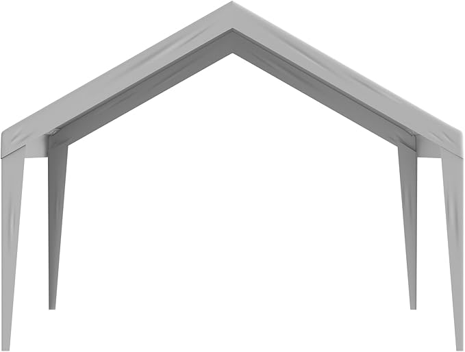 VEVOR Carport Replacement Canopy Cover 13 x 20 ft, Garage Top Tent Shelter Tarp Heavy-Duty Waterproof & UV Protected, Easy Installation with Ball Bungees,Grey (Only Top Cover, Frame Not Include)